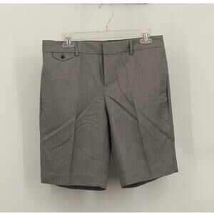 Gap Women's High Waist Stretch Bermuda Shorts Flat Front Pockets Size 4 Gray